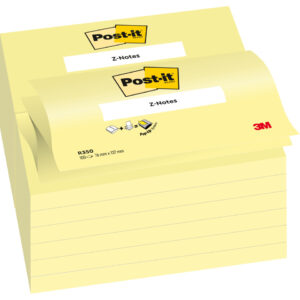 Haftnotizblock Z-Notes, 127 x 76 mm, gelb, 12 x 100 Blatt