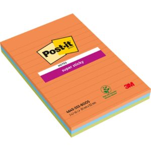 Haftnotizblock Super Sticky Notes Boost Collection, 101x152mm, 3x45 Blatt, sortiert