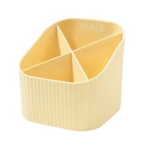 Schreibköcher Re-X-LOOP - 4 Fächer, pastellgelb