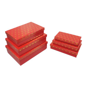 Geschenkkarton Goldraute, 6-teilig, rot