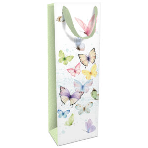 Flaschentragetasche Schmetterlinge bunt, 36 x 12 x 8 cm