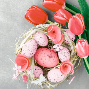 Osterserviette, Rosa Ostern, 33 x 33 cm, 3-lagig, 20 Stück