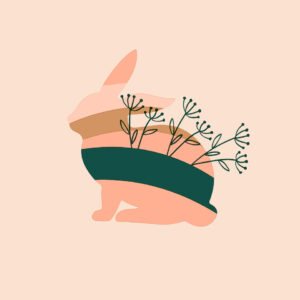 Osterserviette, Bemalter Hase, 25 x 25 cm, 3-lagig, 20 Stück