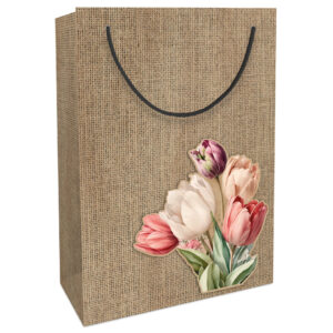 Ostertragetasche Tulpe, 33 x 23 x 11 cm, Packpapier