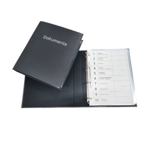 Dokumentenmappe A4 4-Ring-Mechanik 30mm grau