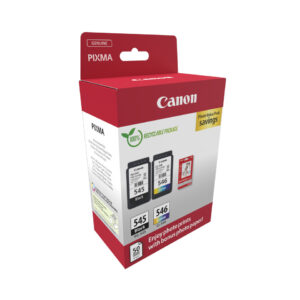 Original Canon Druckkopfpatrone Multipack schwarz + color + Fotopapier 50 Blatt (8287B008,PG-545+CL-546)