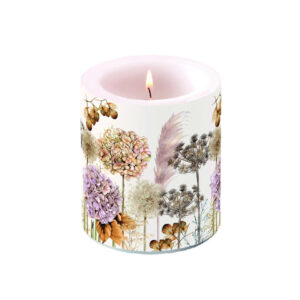 Kerze Getrocknete Blumen, 10 cm