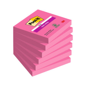 Haftnotizblock Super Sticky Notes, 76 x 76 mm, powerpink, 6 x 90 Blatt