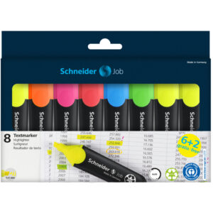 Textmarker Job 150 Universal - 1 + 5 mm, Keilspitze, sortiert, 8er Etui