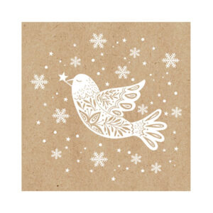 Weihnachts-Zelltuchserviette Winter Dove, 33 x 33 cm, 3-lagig, 20 Stück