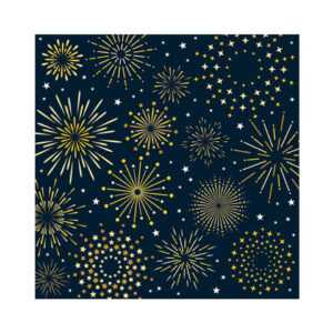 Weihnachts-Zelltuchserviette Firework, 33 x 33 cm, 3-lagig, 20 Stück