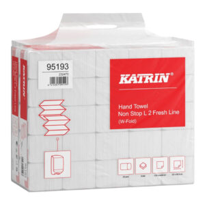 Falthandtuch W-Falz, 2-lagig, 25 x 135 Blatt, hochweiß