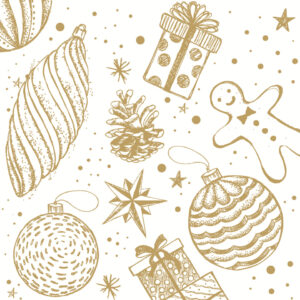 Weihnachts-Zelltuchserviette, Kugelsinfonie, 25 x 25 cm, 3-lagig, 20 Stück