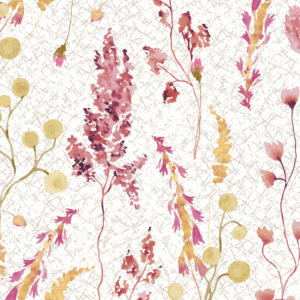 Motivserviette, Herbstblütenmuster, 33 x 33 cm, 3-lagig, 20 Stück