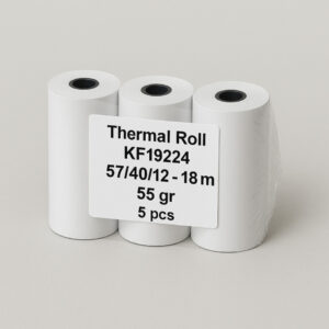 Thermorolle, 57-39-12 mm, 18 m, 55g/m², 5 Stück, weiß
