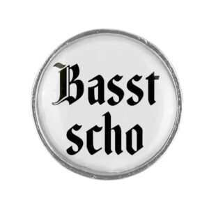 Anstecker 20mm Basst scho Klassik schlicht, Farbe silber