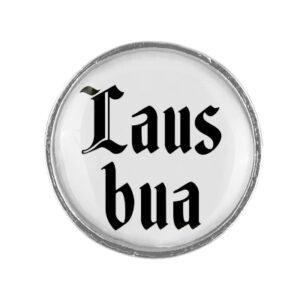 Anstecker 20mm Lausbua Klassik schlicht, Farbe silber