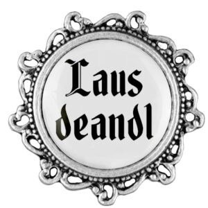 Anstecker 20mm Lausdeandl Klassik verziert, Farbe altsilber