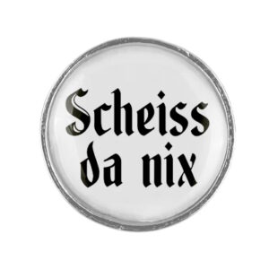 Anstecker 20mm Scheiss da nix Klassik schlicht, Farbe silber