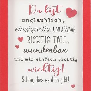Bilderrahmen mit Spruch 1,9x9x12cm Du bist unglaublich, einzigartig, ...