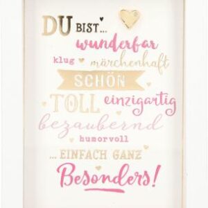 Bilderrahmen mit Spruch 1,9x9x12cm Du bist wunderbar klug, märchenhaft ...