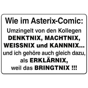 Blechpostkarte Asterix Comic