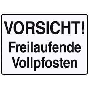 Blechpostkarte Vorsicht!