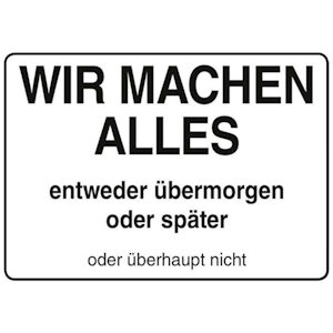 Blechpostkarte Wir Machen Alles