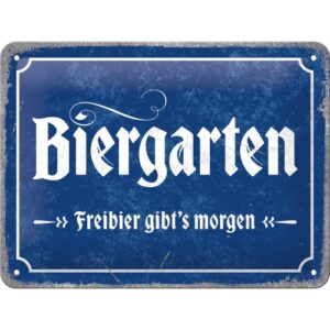 Blechschild Biergarten