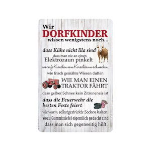 Blechschild Dorfkinder