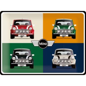 Blechschild Mini 4 Cars Pop Art