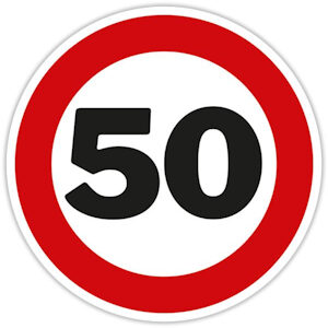Blechschild rund 50 Jahre