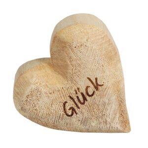 Herz Pappel natur Glück 15x15 cm
