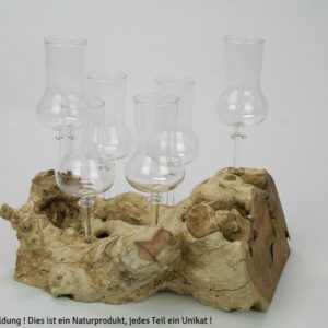 Holzwurzel mit 6 Stamperl