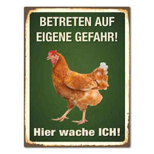 Magnet Hier wache Ich! Huhn