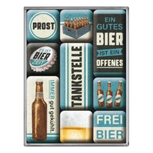 Magnet-Set Tankstelle Bier 9teilig