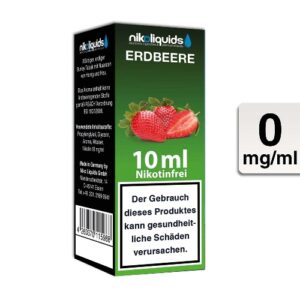Nikoliquids E-Liquid Erdbeere 10ml 0mg Nikotin nikotinfrei
