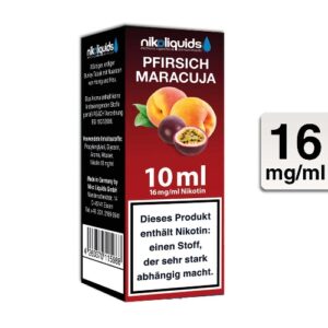 Nikoliquids E-Liquid Pfirsich Maracuja 10ml 16mg Nikotin