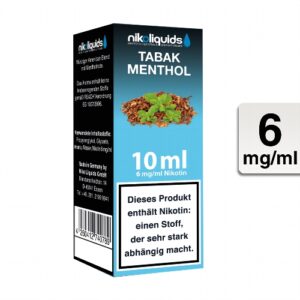 Nikoliquids E-Liquid Tabak Menthol 10ml 6mg Nikotin