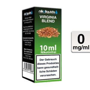 Nikoliquids E-Liquid Virginia Blend 10ml 0mg Nikotin nikotinfrei