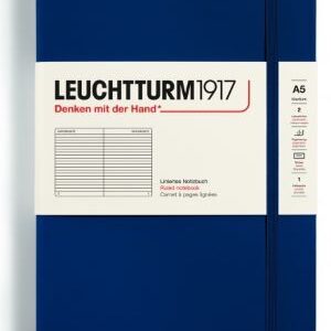 Notizbuch Medium (A5) Hardcover 251 nummerierte Seiten, Marine, Liniert