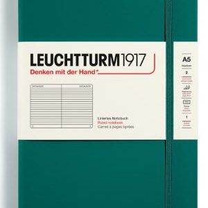 Notizbuch Medium (A5) Hardcover 251 nummerierte Seiten, Pacific Green