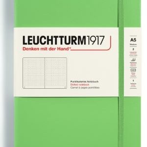Notizbuch Medium (A5) Hardcover 251 nummerierte Seiten, Salbei, Dotted