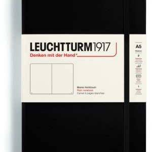 Notizbuch Medium (A5) Hardcover 251 nummerierte Seiten, Schwarz, Blanko