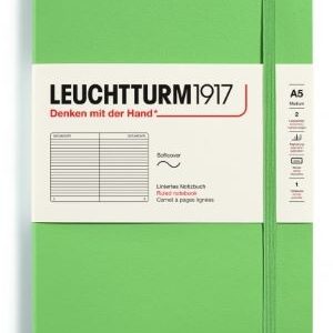 Notizbuch Medium (A5) Softcover 123 nummerierte Seiten, Salbei, Liniert