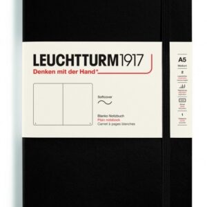 Notizbuch Medium (A5) Softcover 123 nummerierte Seiten, Schwarz, Blanko
