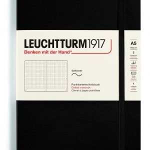 Notizbuch Medium (A5) Softcover 123 nummerierte Seiten, Schwarz, Dotted