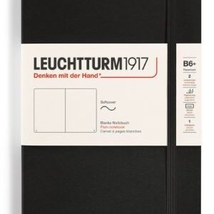 Notizbuch Paperback (B6+) Softcover 123 nummerierte Seiten, Schwarz, Blanko