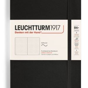 Notizbuch Paperback (B6+) Softcover 123 nummerierte Seiten, Schwarz, Dotted