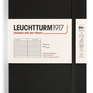 Notizbuch Paperback (B6+) Softcover 123 nummerierte Seiten, Schwarz, Liniert